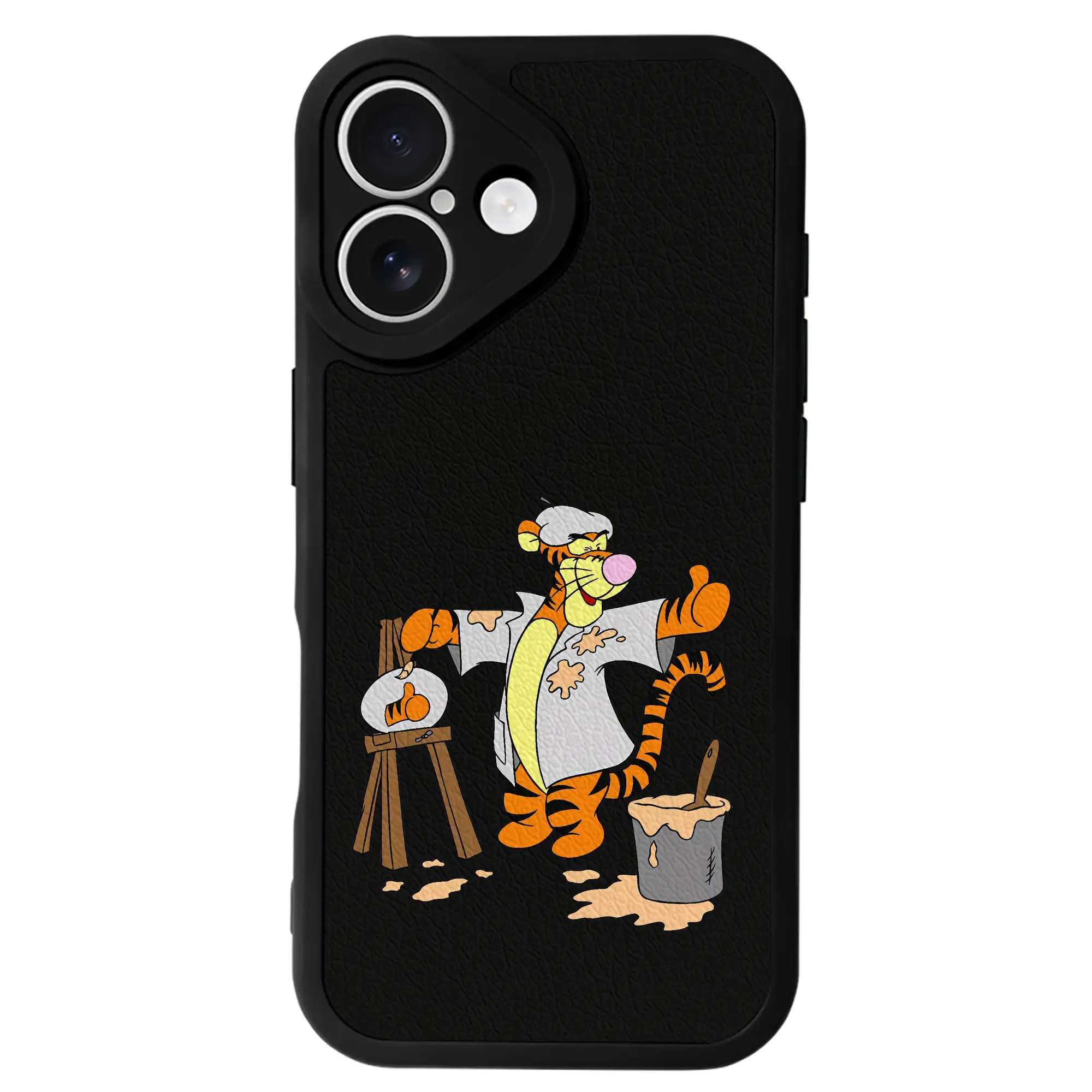 プーさん グッズ ティガー - IPhone 16シリーズ対応 ・ シリコンスマホケース ・ レザー調 ・ 高精度フィット ・ 耐衝撃 ・ ワイヤレス充電対応 ・ 精密カット